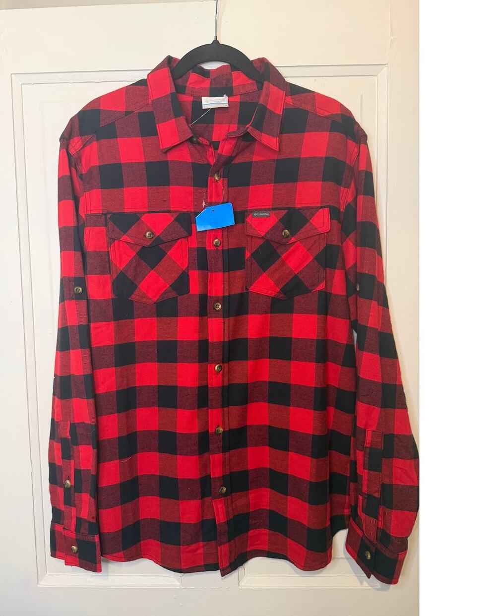 Columbia Roll Up Long Sleeve Flannel Shirt Men's Medium (B0416)